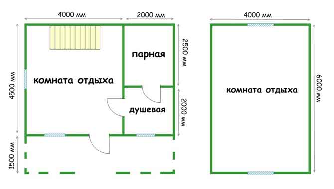 План за баня с размери